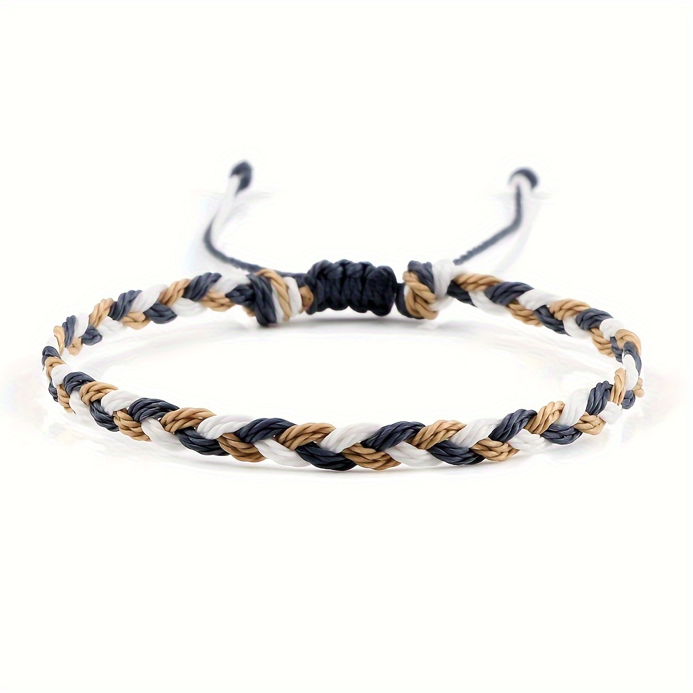 Colorful 3 Strand Braided Bracelet with Adjustable Length